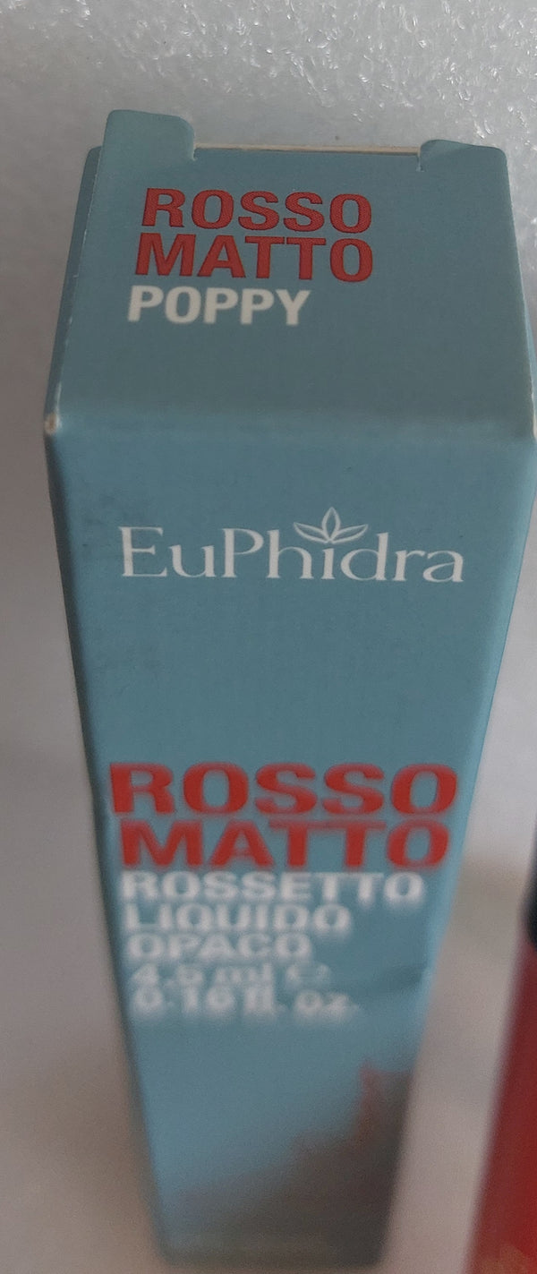 EuPhidra ROSSO MATTO ROSSETTO LIQUIDO OPACO COLORE POPPY