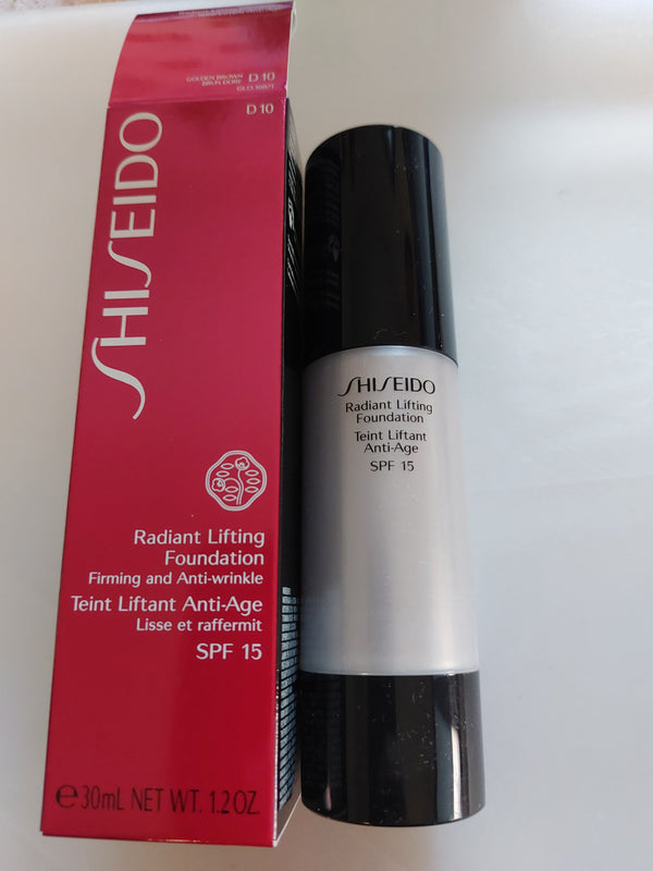 SHISEIDO RADIANT LIFTING FOUNDATION D 10 GOLDEN BROWN  spf15