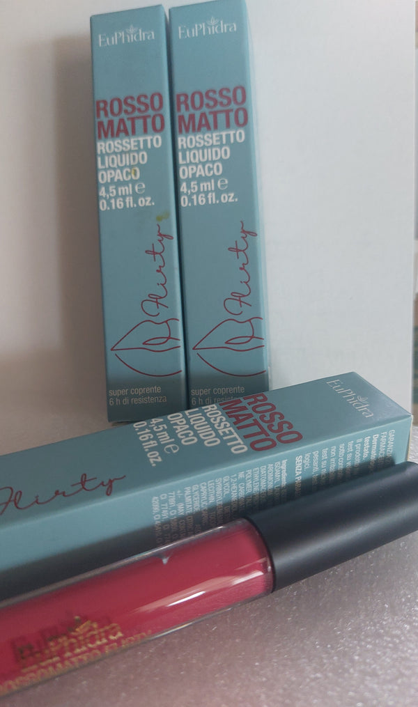 EUPHIDRA 3 ROSSO MATTO ROSSETTO LIQUIDO OPACO COLORE FLIRTY