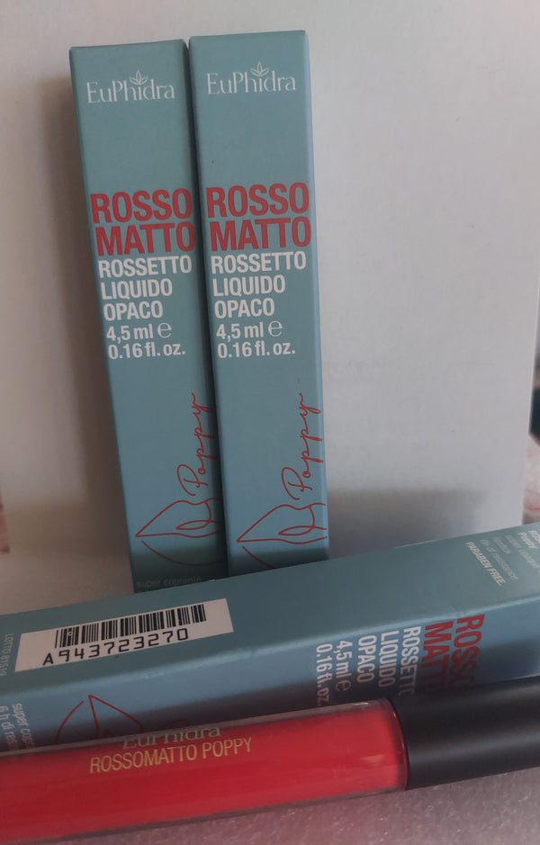 EUPHIDRA 3 ROSSO MATTO ROSSETTO LIQUIDO OPACO COLORE POPPY